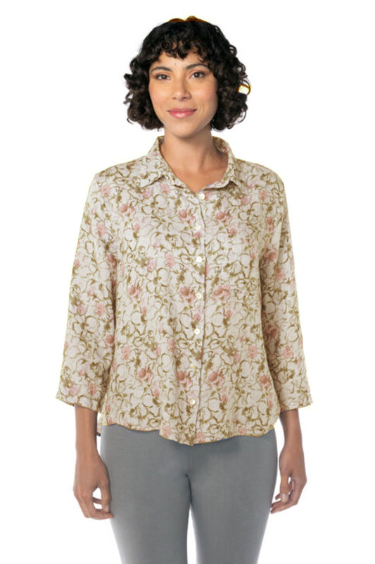 Cut Loose 3/4 Sleeve Pocket Shirt White White