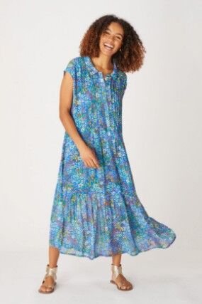 Sahara Wild Garden Dress Blue 
