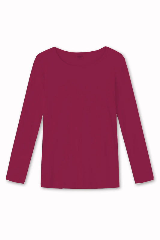 By Basics Round Neck Cotton Top Wine