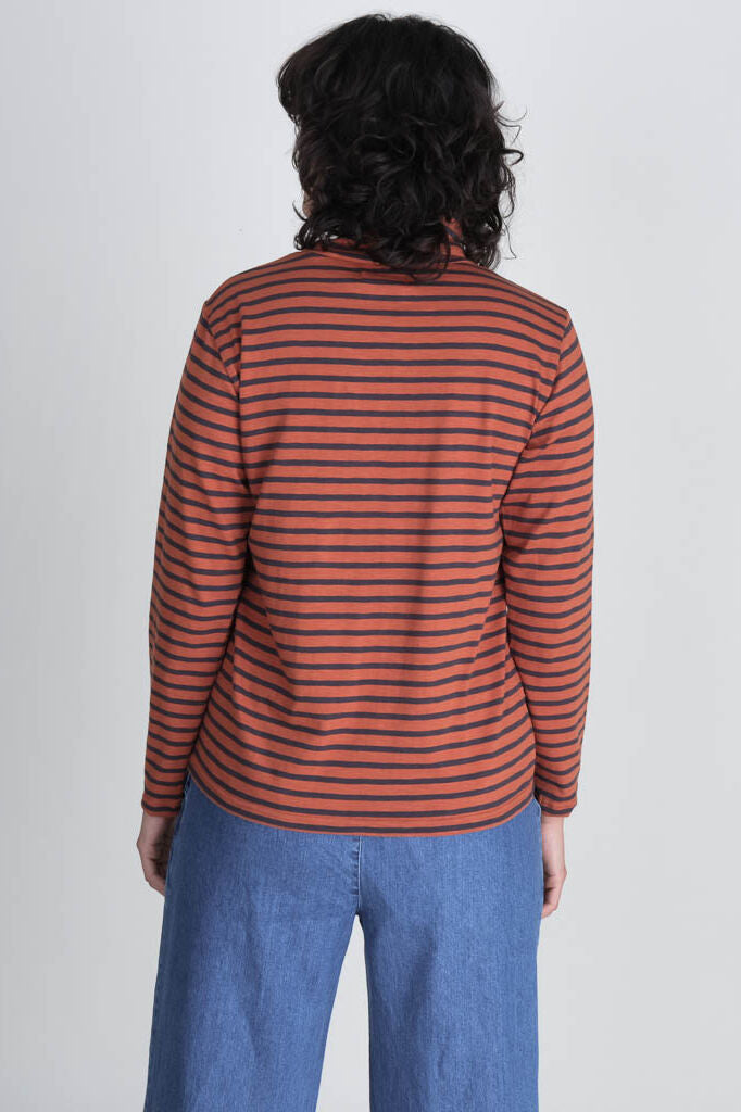 Bibico Classic Sailor Turtle Neck Top Ginger Orange