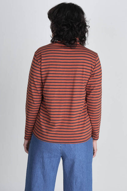 Bibico Classic Sailor Turtle Neck Top Ginger Orange
