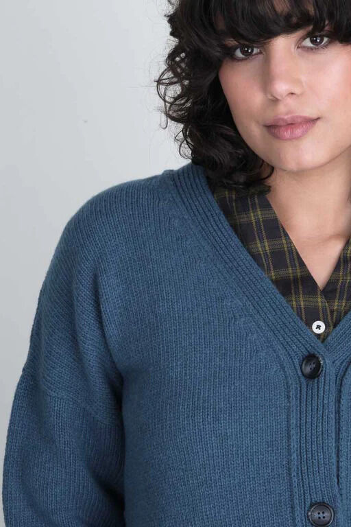 Bibico Kora Oversized Wool Cardigan Peacock 