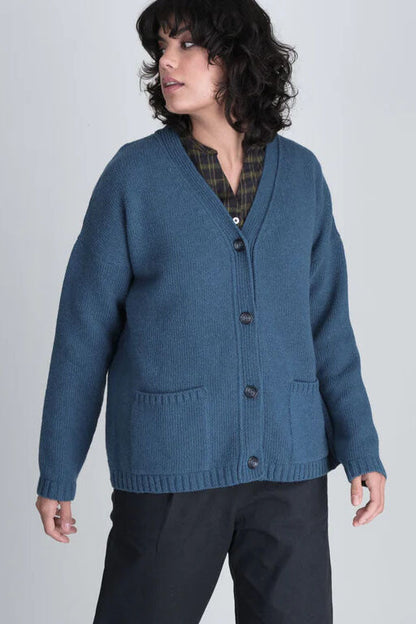 Bibico Kora Oversized Wool Cardigan Peacock 
