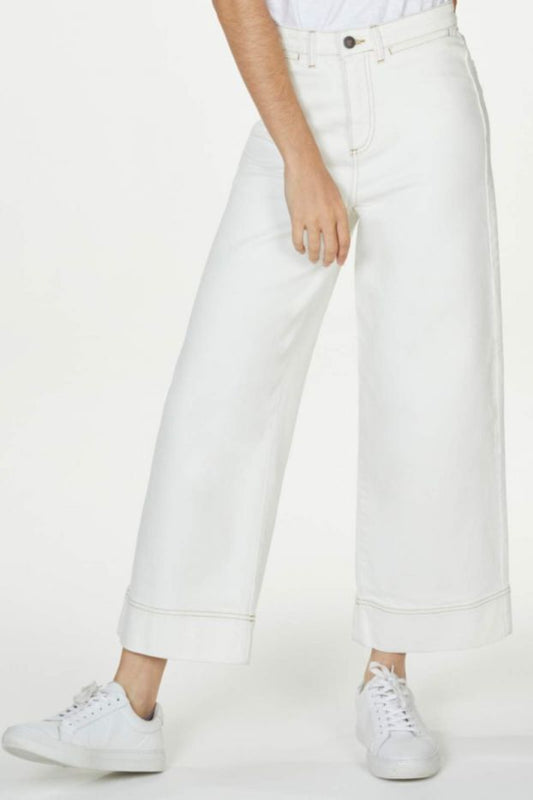 Thought Organic Denim High Rise Culotte Ecru