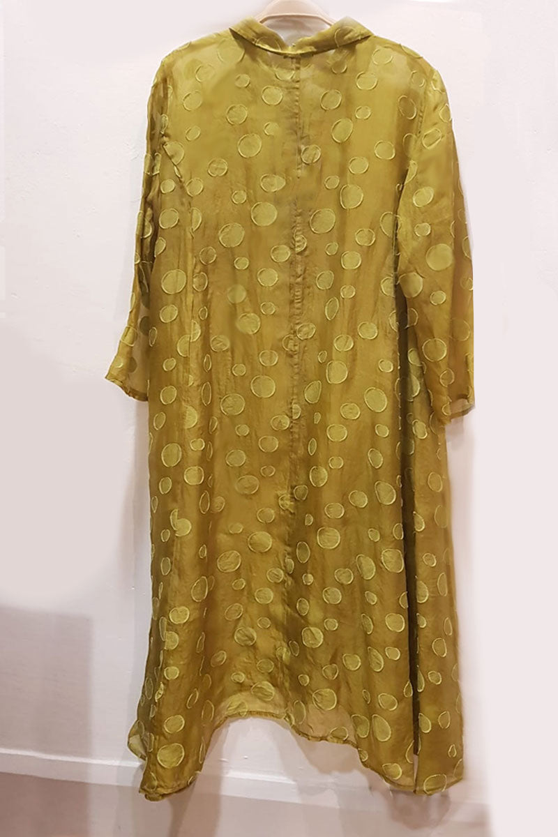 Grizas Silk Spot 71183 Coat Dress Green