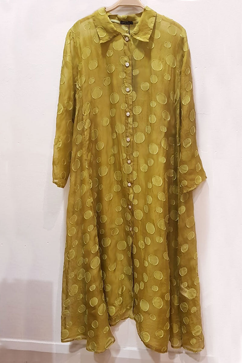Grizas Silk Spot 71183 Coat Dress Green